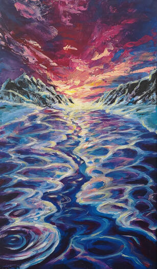icy sunset - 30 x 50 cm - 290€