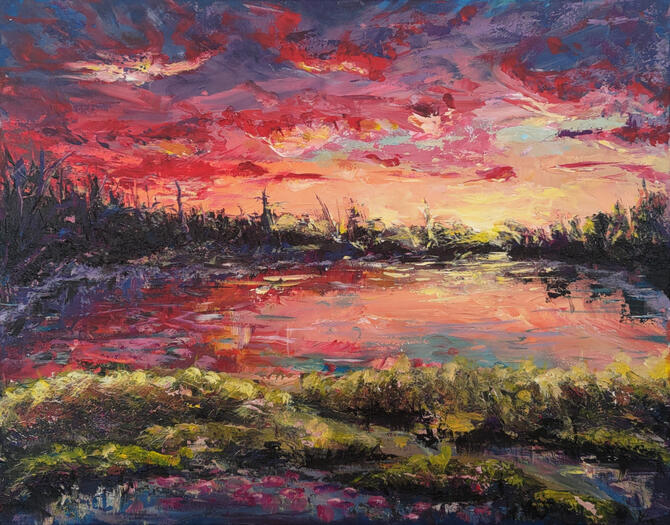 red lake - 50 x 40 cm (sold)