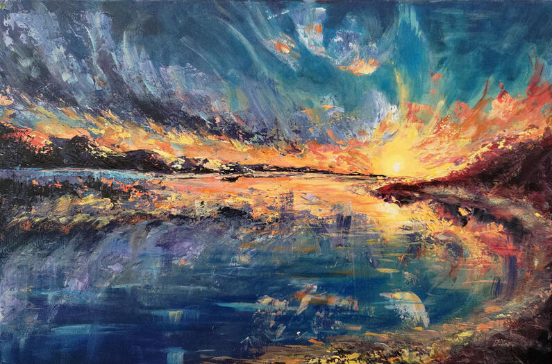 blue lake - 60 x 40 cm (sold)