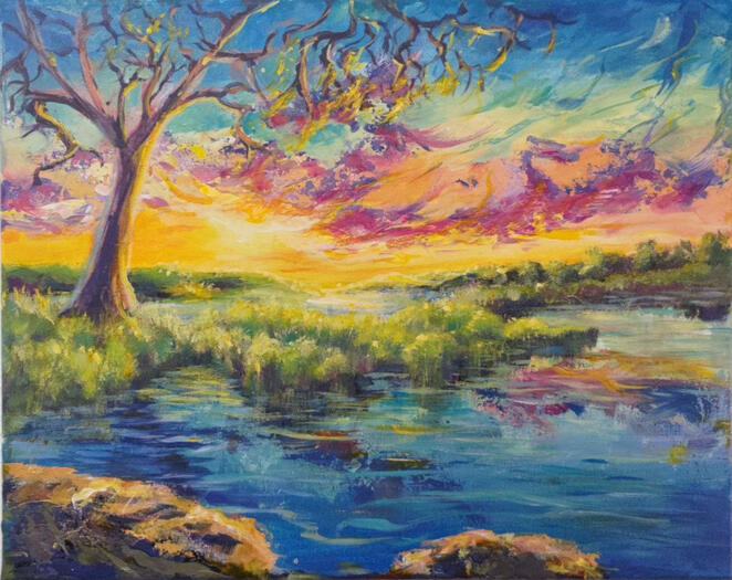peaceful lake - 50 x 40 cm - 330€